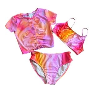 Art Class Vibrant Pink and Orange Bikini Set